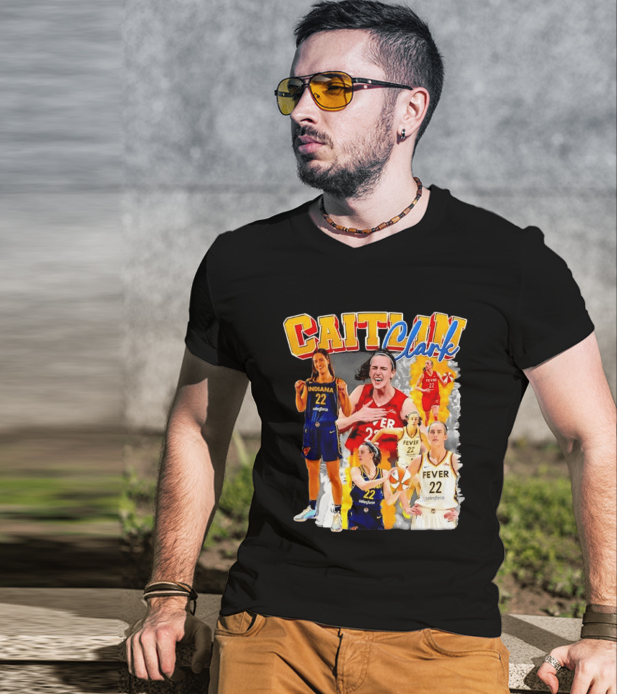 Caitlin Clark Indiana Fever 22 Basketball Athlete Action Montages T-Shirt