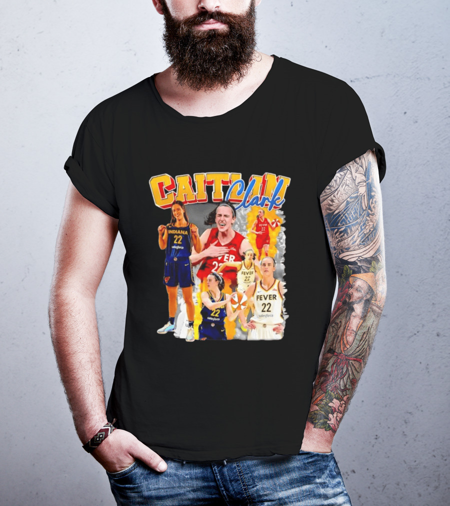 Caitlin Clark Indiana Fever 22 Basketball Athlete Action Montages T-Shirt