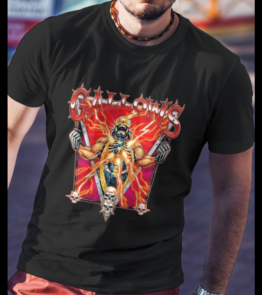 Gallows Wrestling Skull Warrior Electric Power T-Shirt