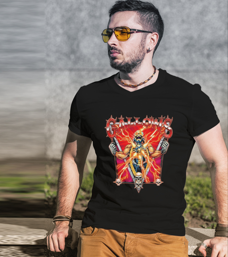 Gallows Wrestling Skull Warrior Electric Power T-Shirt