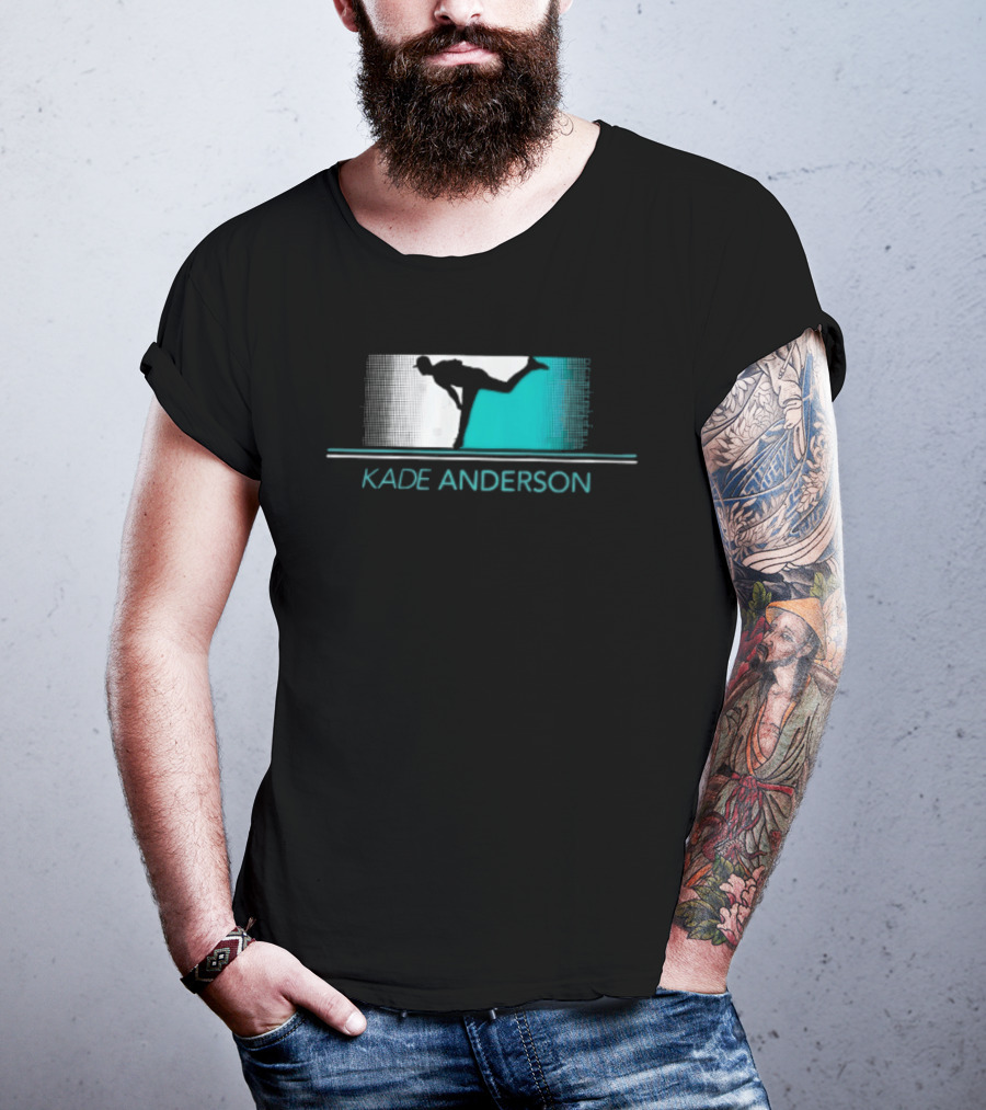 Kade Anderson Baseball Pitcher Halftone Teal T-Shirt
