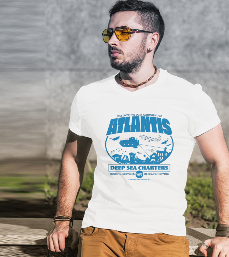 Atlantis Deep Sea Charters Heckletours Discover The Lost Continent Scuba Services Research Diving T-Shirt