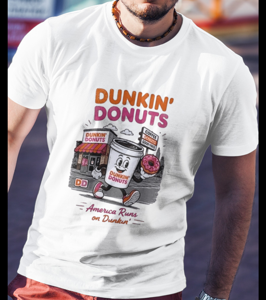 Dunkin' Donuts Coffee Good Vibes America Runs On Dunkin T-Shirt