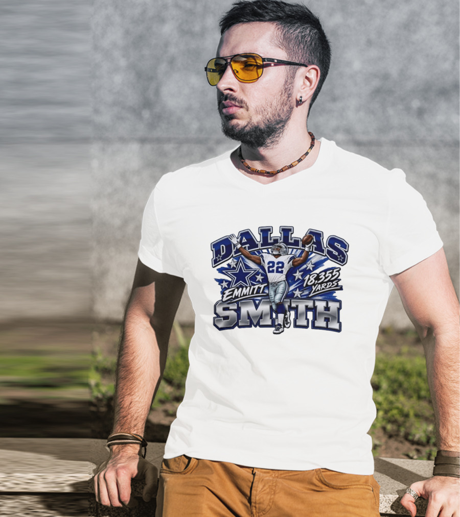 Dallas Emmitt Smith 22 Cowboys 18355 Yards Legend Star T-Shirt