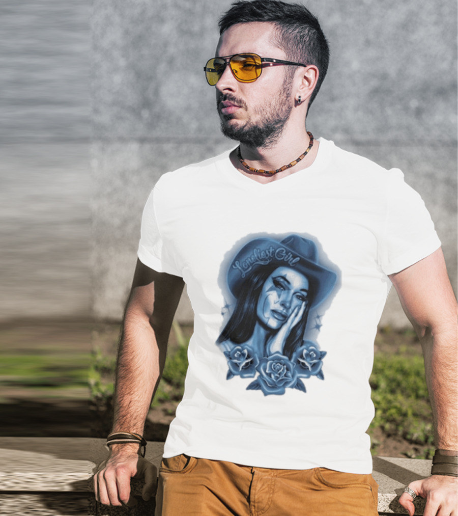 Kacey Musgraves Middle Of Nowhere Tour 2026 Loneliest Girl Airbrush Roses Blue Hat T-Shirt