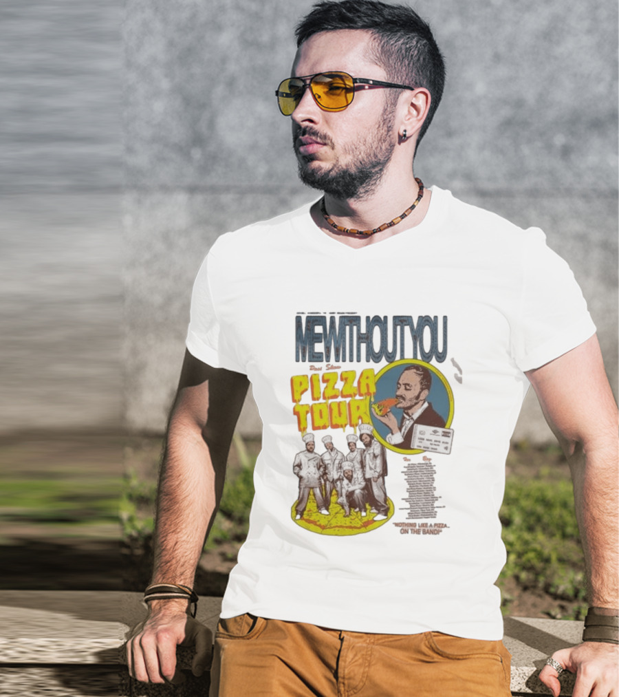 MeWithoutYou Pizza Tour Band Eating Slice T-Shirt
