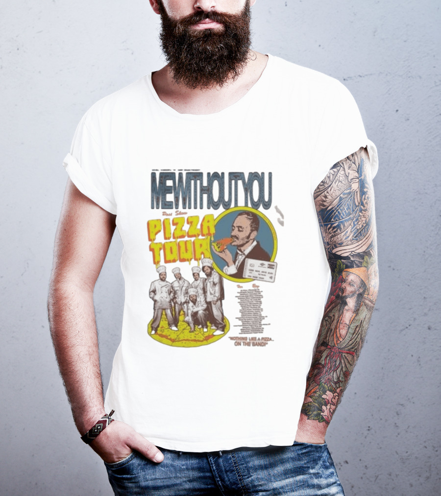 MeWithoutYou Pizza Tour Band Eating Slice T-Shirt