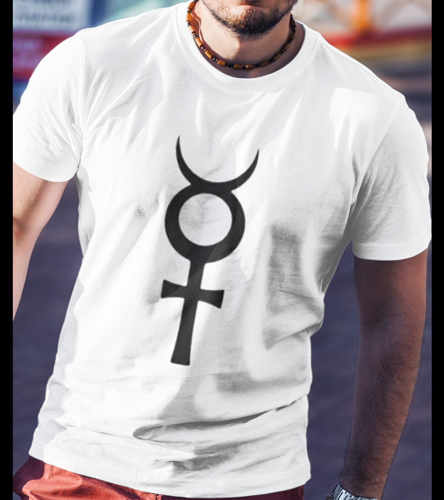 Osamason White Symbol Mercury Sign T-Shirt