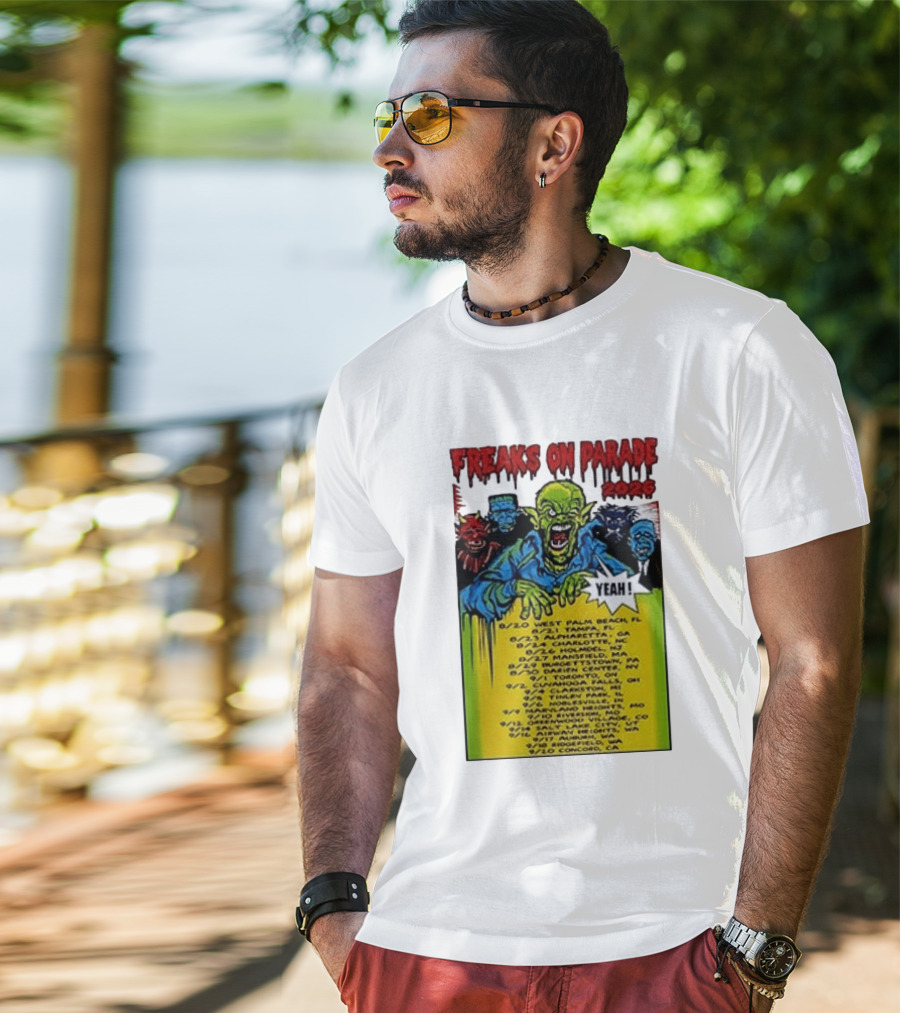 Freaks On Parade Tour 2023 Rob Zombie Dates West Palm Beach Tampa Atlanta Concord T-Shirt