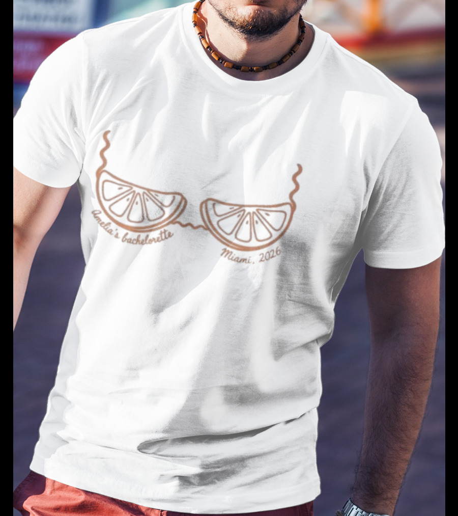 Summer Bikini Bachelorette Party Miami 2026 Orange Slices Glasses T-Shirt