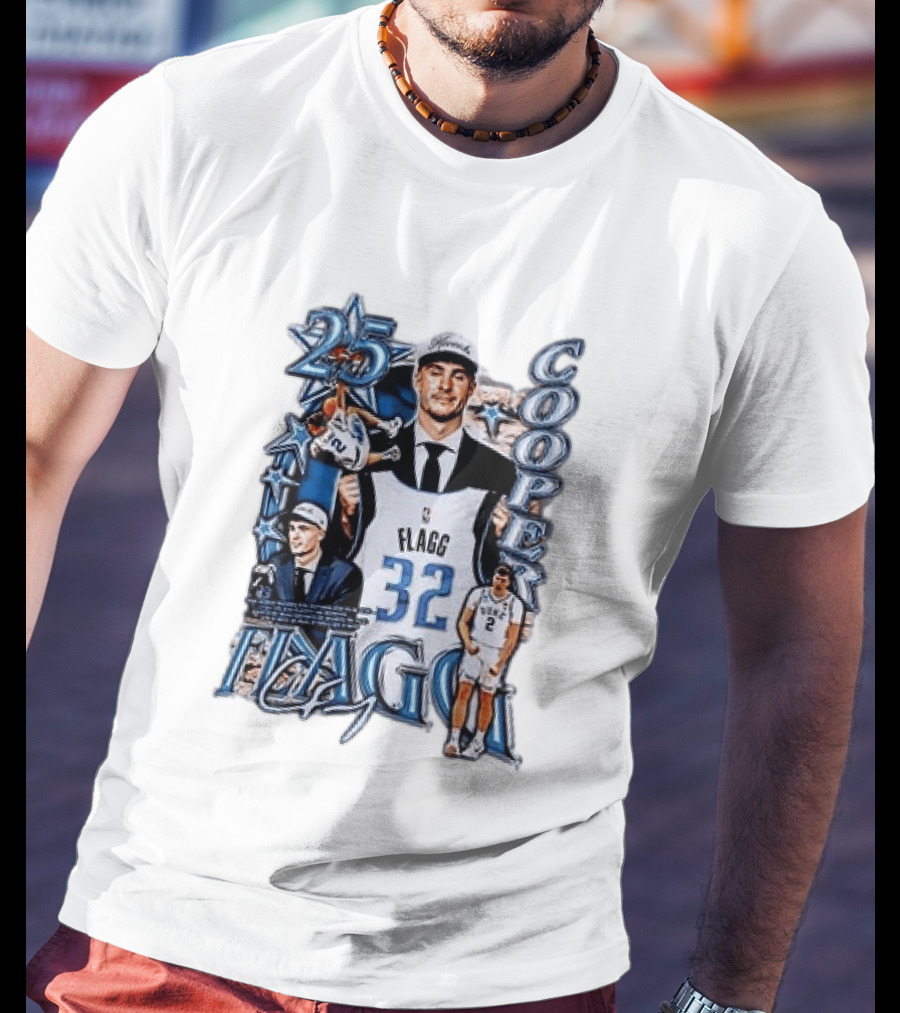 Dallas Mavericks Cooper Flagg Draft Day Selection Number 32 T-Shirt