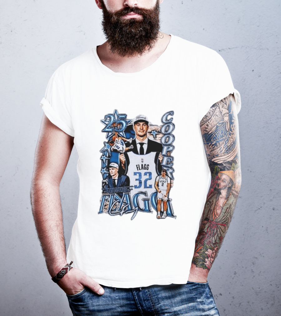 Dallas Mavericks Cooper Flagg Draft Day Selection Number 32 T-Shirt