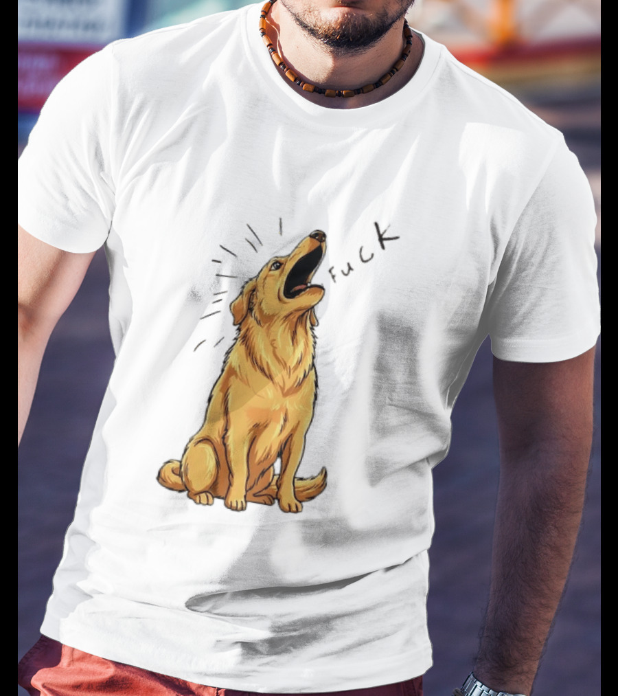 Howling Dog Saying Fuck Yellow Labrador Retriever Expression T-Shirt