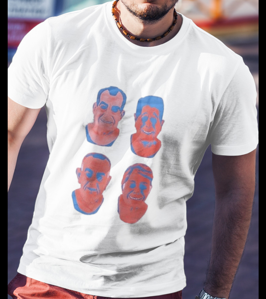 Point Break Anything To Catch The Perfect Wave Presidents Parody Faces T-Shirt