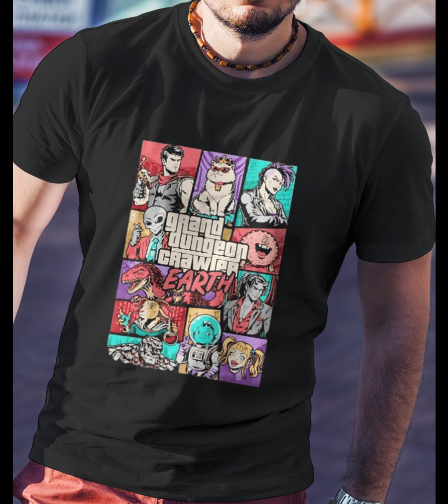 Grand Dungeon Crawler Earth Fantasy Characters Compilation T-Shirt