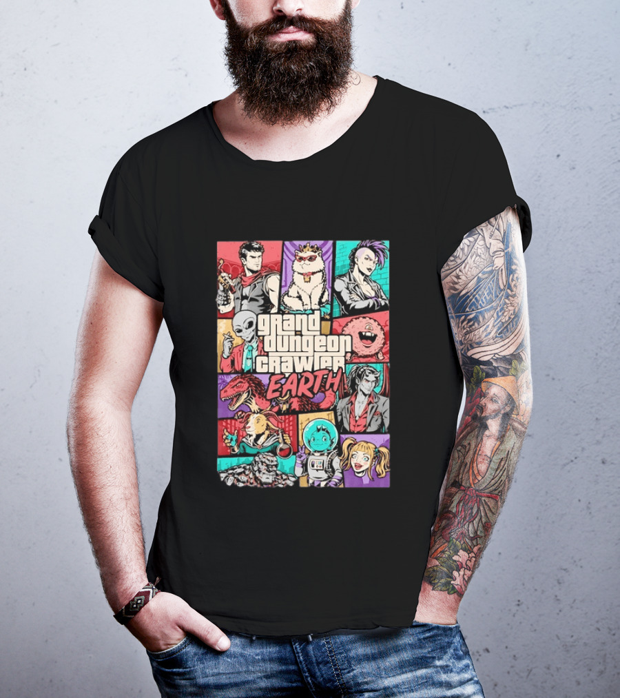 Grand Dungeon Crawler Earth Fantasy Characters Compilation T-Shirt