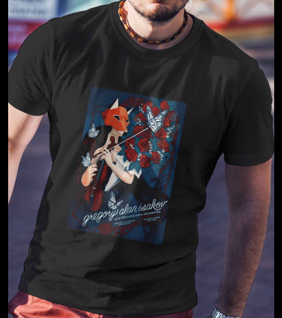 Gregory Alan Isakov Philadelphia Orchestra Saratoga Performing Arts Center August 22 2026 Roses Butterfly Violin T-Shirt