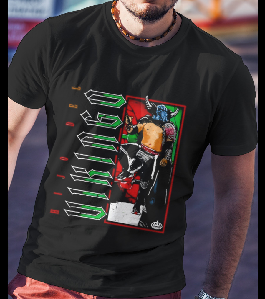 Hijo Del Vikingo Lucha Libre Wrestler Demon Mask Green Red White T-Shirt