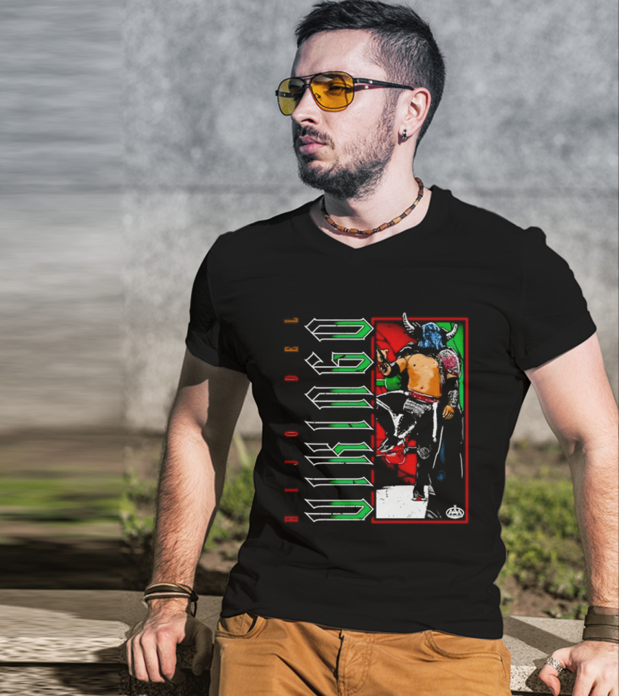 Hijo Del Vikingo Lucha Libre Wrestler Demon Mask Green Red White T-Shirt