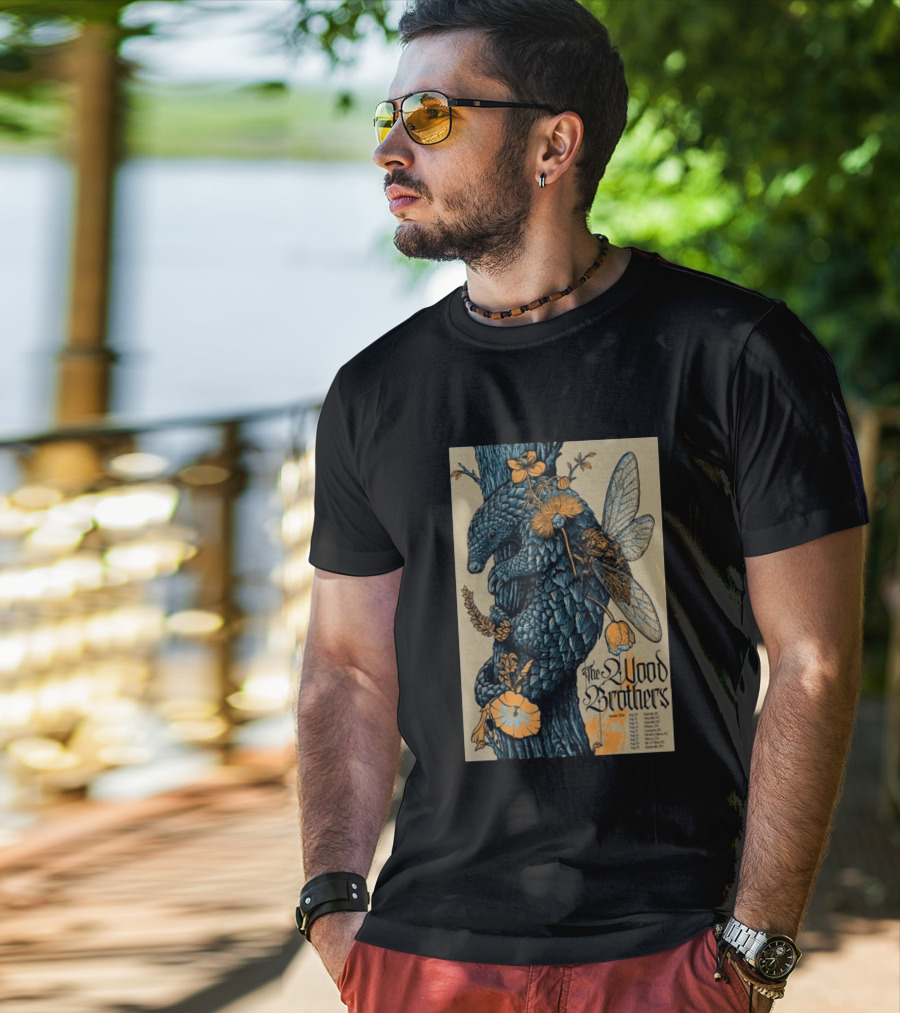 The Wood Brothers August 20 2026 Nashville TN Tour Pangolin And Cicada T-Shirt