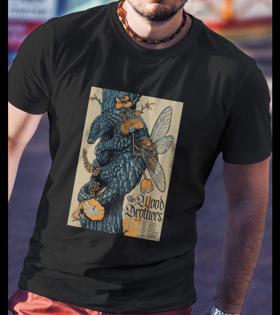 The Wood Brothers August 20 2026 Nashville TN Tour Pangolin And Cicada T-Shirt