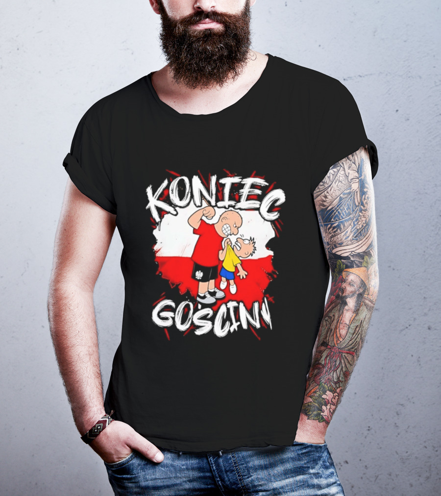 Koniec Gosciny Polish Football Cartoon Polska Flag T-Shirt