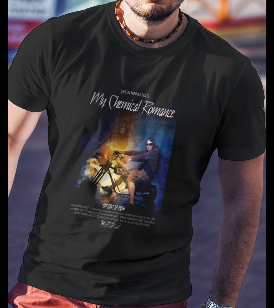 Live In Minneapolis My Chemical Romance August 24 2026 With Sleater Kinney T-Shirt