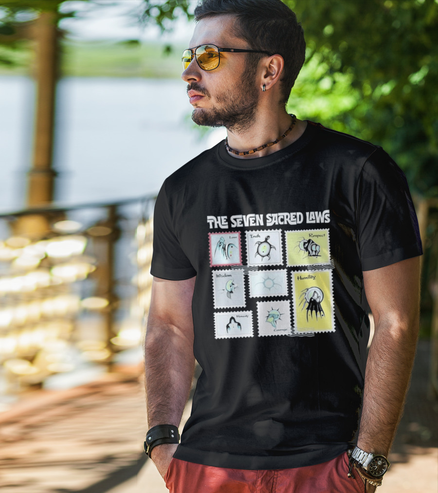 Native American The Seven Sacred Laws Love Truth Respect Wisdom Humility Honesty Courage T-Shirt
