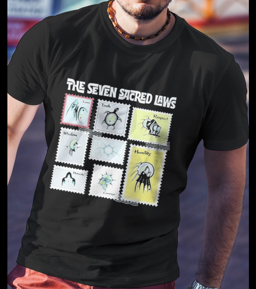 Native American The Seven Sacred Laws Love Truth Respect Wisdom Humility Honesty Courage T-Shirt