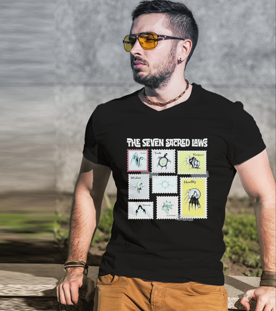 Native American The Seven Sacred Laws Love Truth Respect Wisdom Humility Honesty Courage T-Shirt