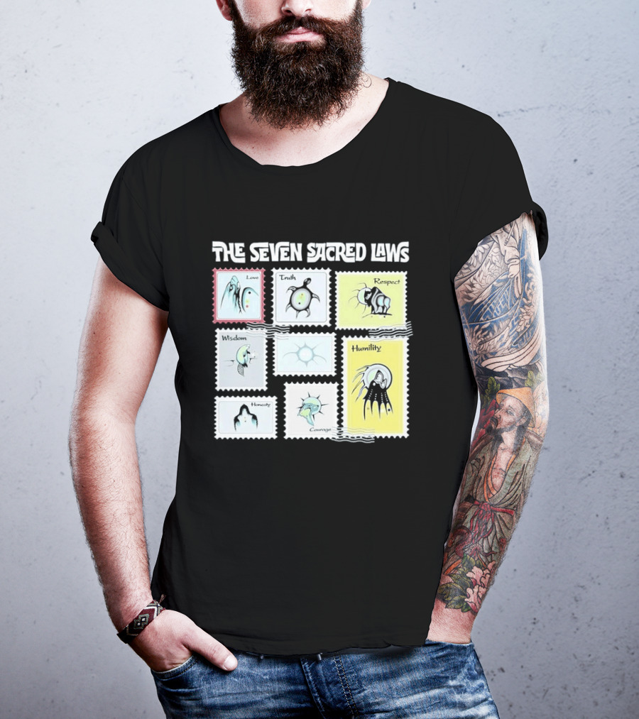 Native American The Seven Sacred Laws Love Truth Respect Wisdom Humility Honesty Courage T-Shirt