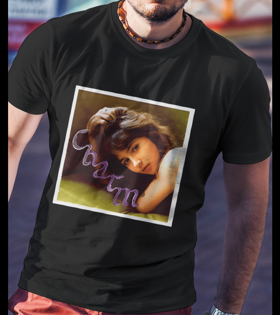 Clairo Charm Album Cover Art Vintage Portrait With Purple T-Shirt