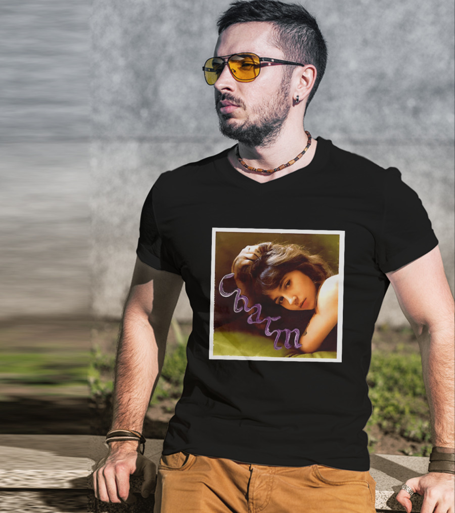 Clairo Charm Album Cover Art Vintage Portrait With Purple T-Shirt