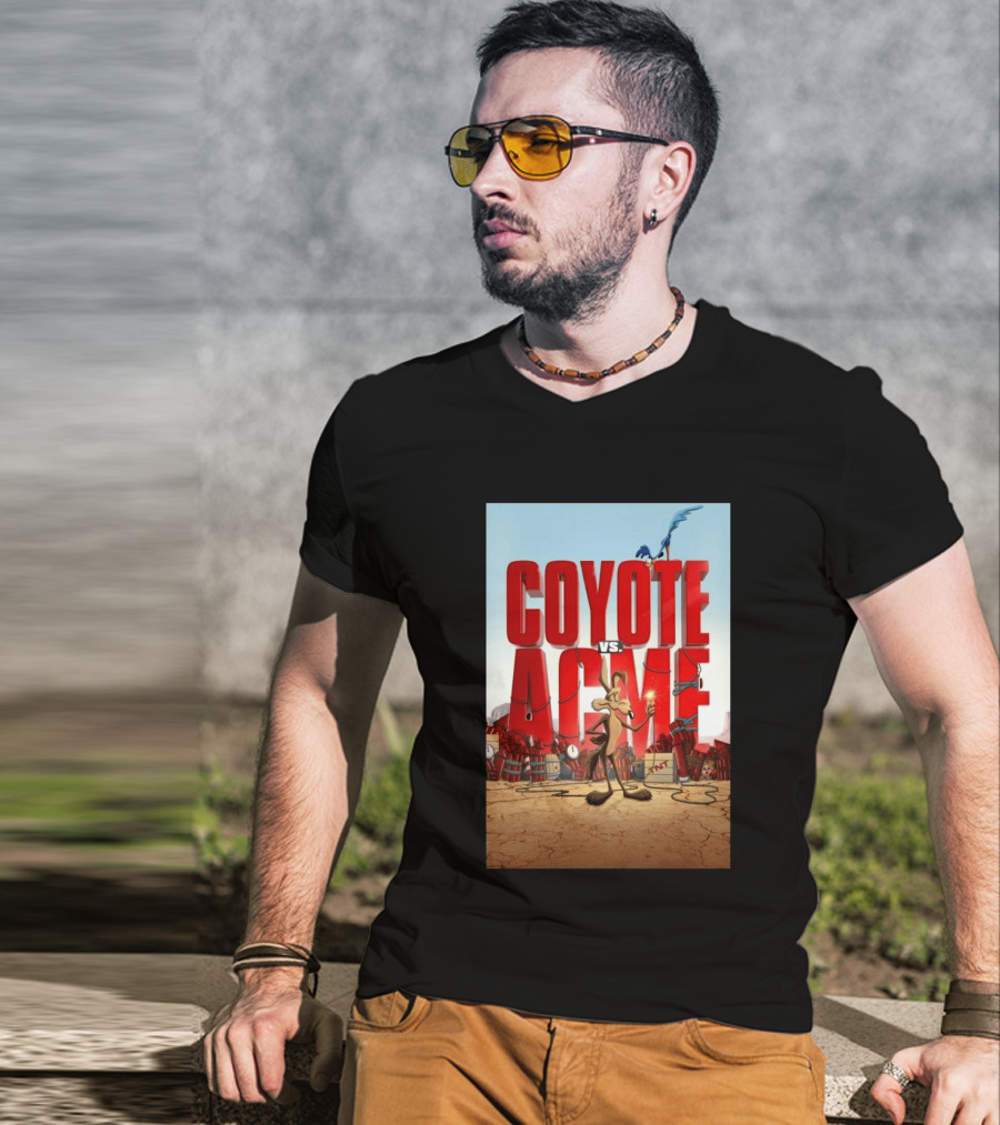 Coyote Vs. Acme Explosive Showdown With Cartoon Rivals T-Shirt