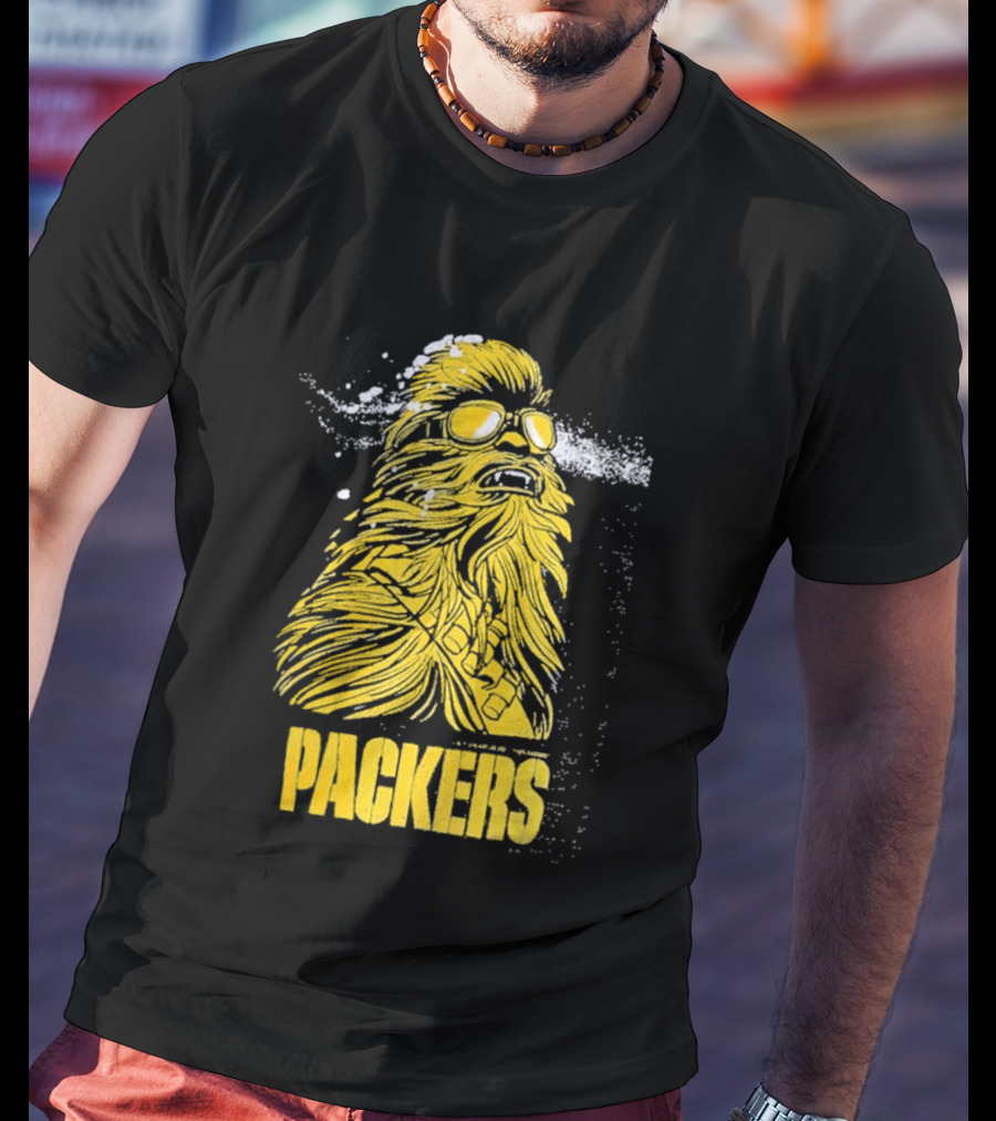 Disney Marvel Chewbacca Packers Collaboration Star Wars X Green Bay Fan T-Shirt