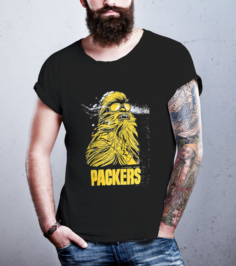 Disney Marvel Chewbacca Packers Collaboration Star Wars X Green Bay Fan T-Shirt