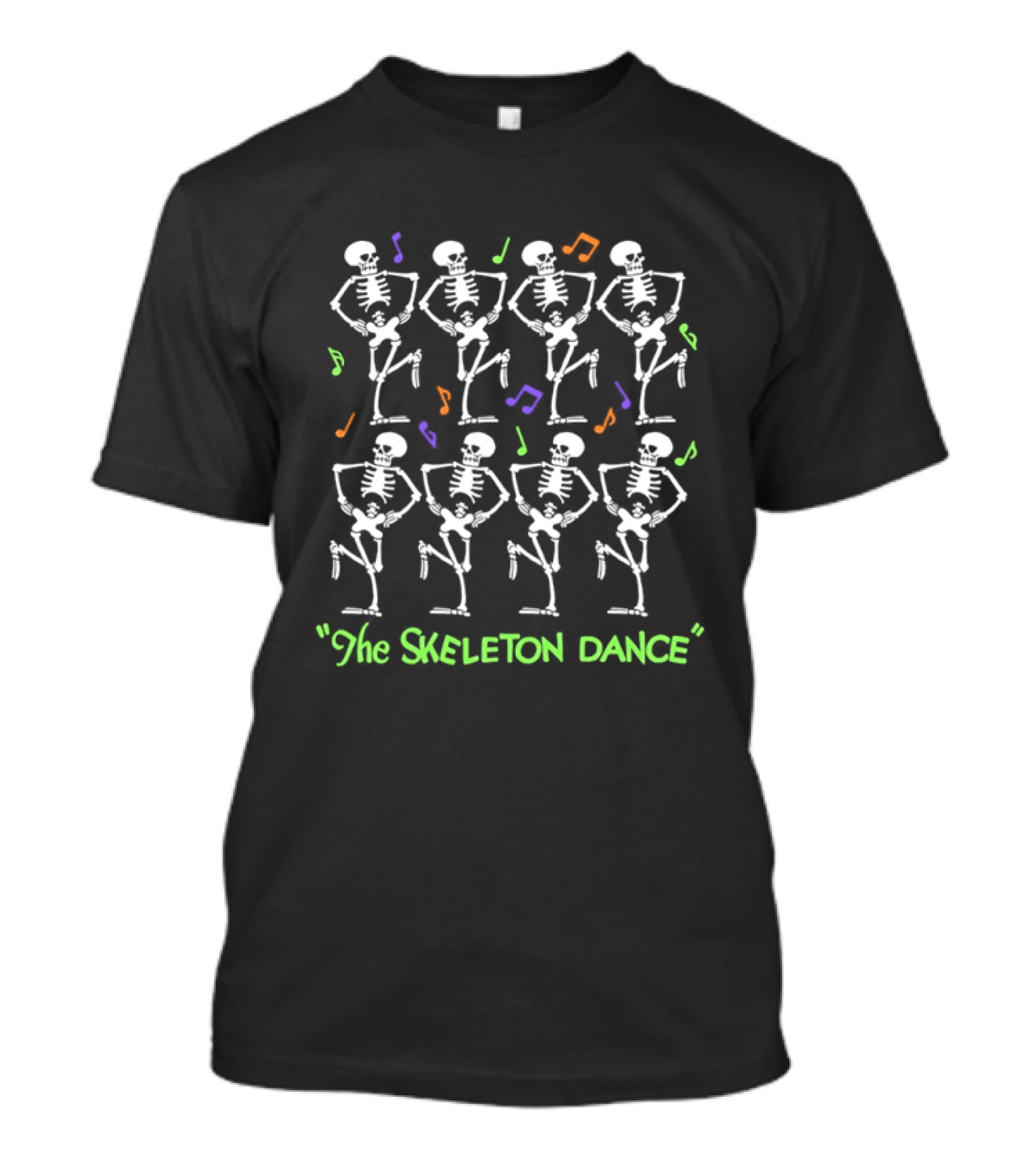 Dancing Skeletons Cartoon The Skeleton Dance Music Notes T-Shirt