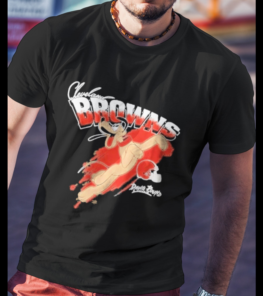 Disney Marvel Collection Pluto Cleveland Browns Collaboration T-Shirt
