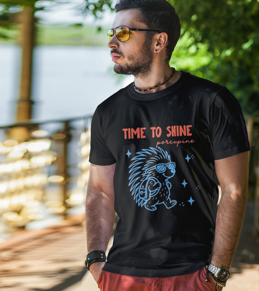 Time To Shine Porcupine Back To School Fun T-Shirt