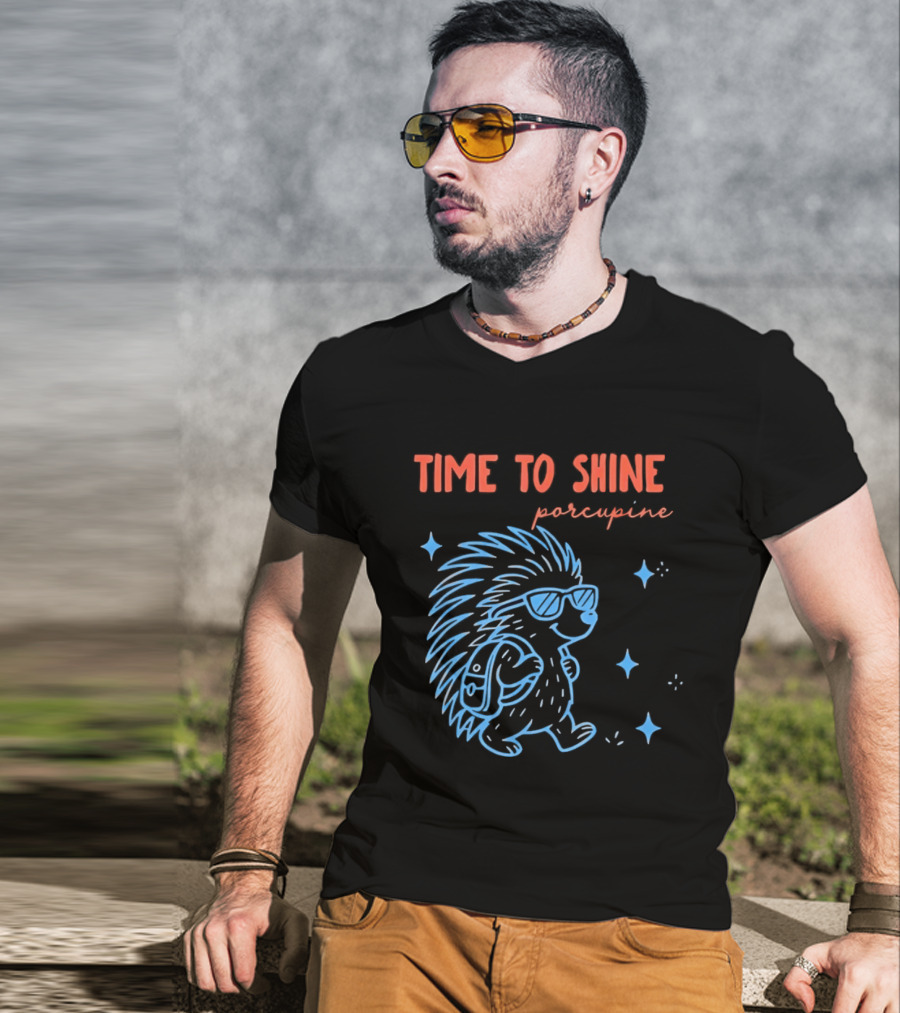 Time To Shine Porcupine Back To School Fun T-Shirt