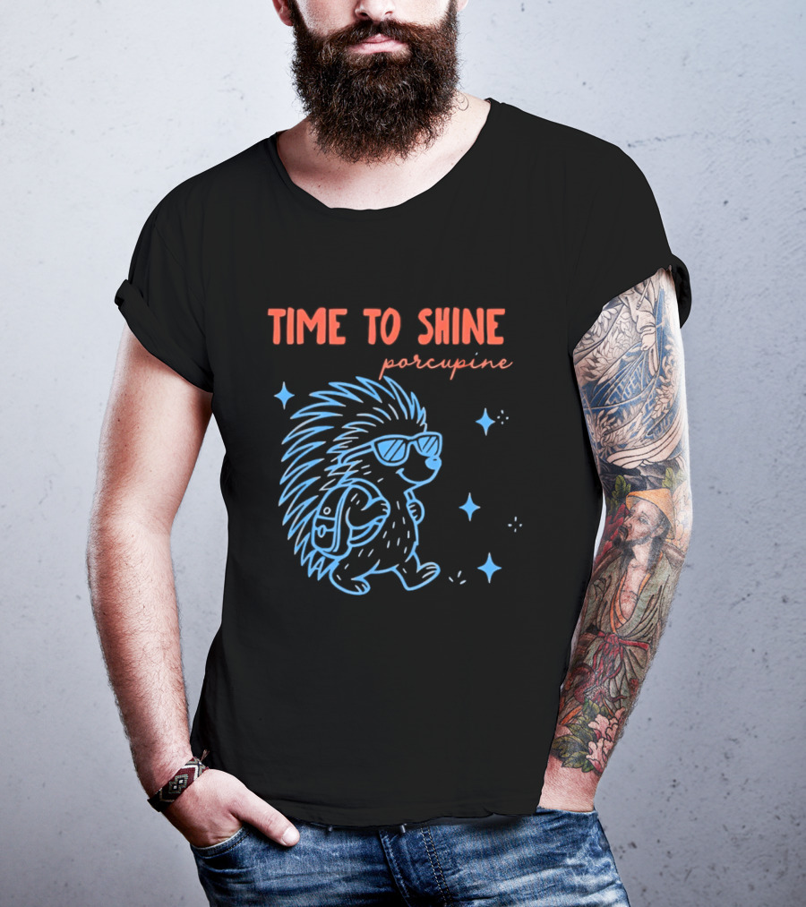 Time To Shine Porcupine Back To School Fun T-Shirt