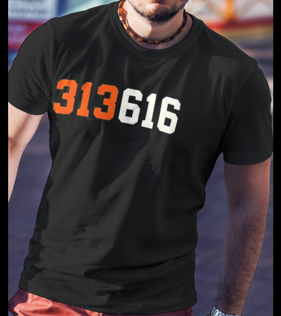 Isaac Teslaa 313 616 Retro Number T-Shirt