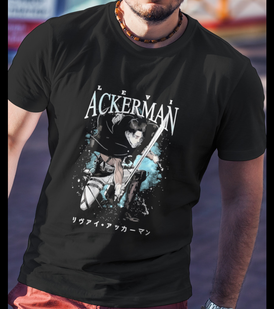 Levi Ackerman 90s Bootleg Oversized AOT Attack On Titan Anime T-Shirt