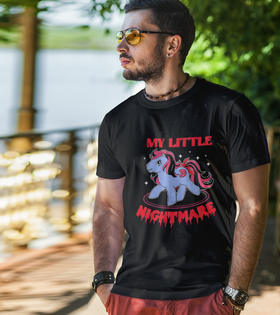 My Little Nightmare My Little Pony 80s Cartoon Dripping Red T-Shirt
