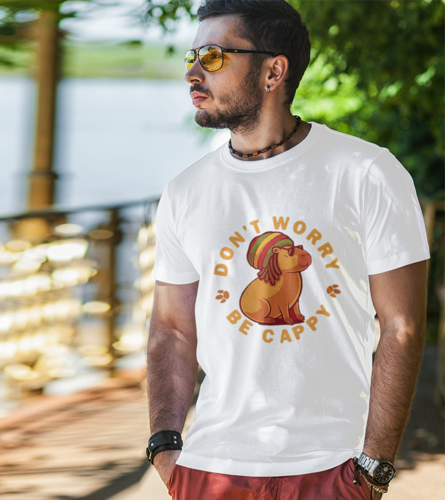 Don't Worry Be Cappy Reggae Rasta Capybara T-Shirt