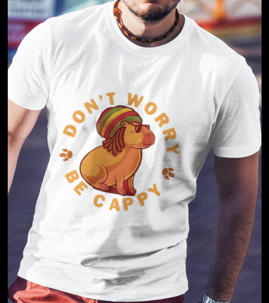 Don't Worry Be Cappy Reggae Rasta Capybara T-Shirt