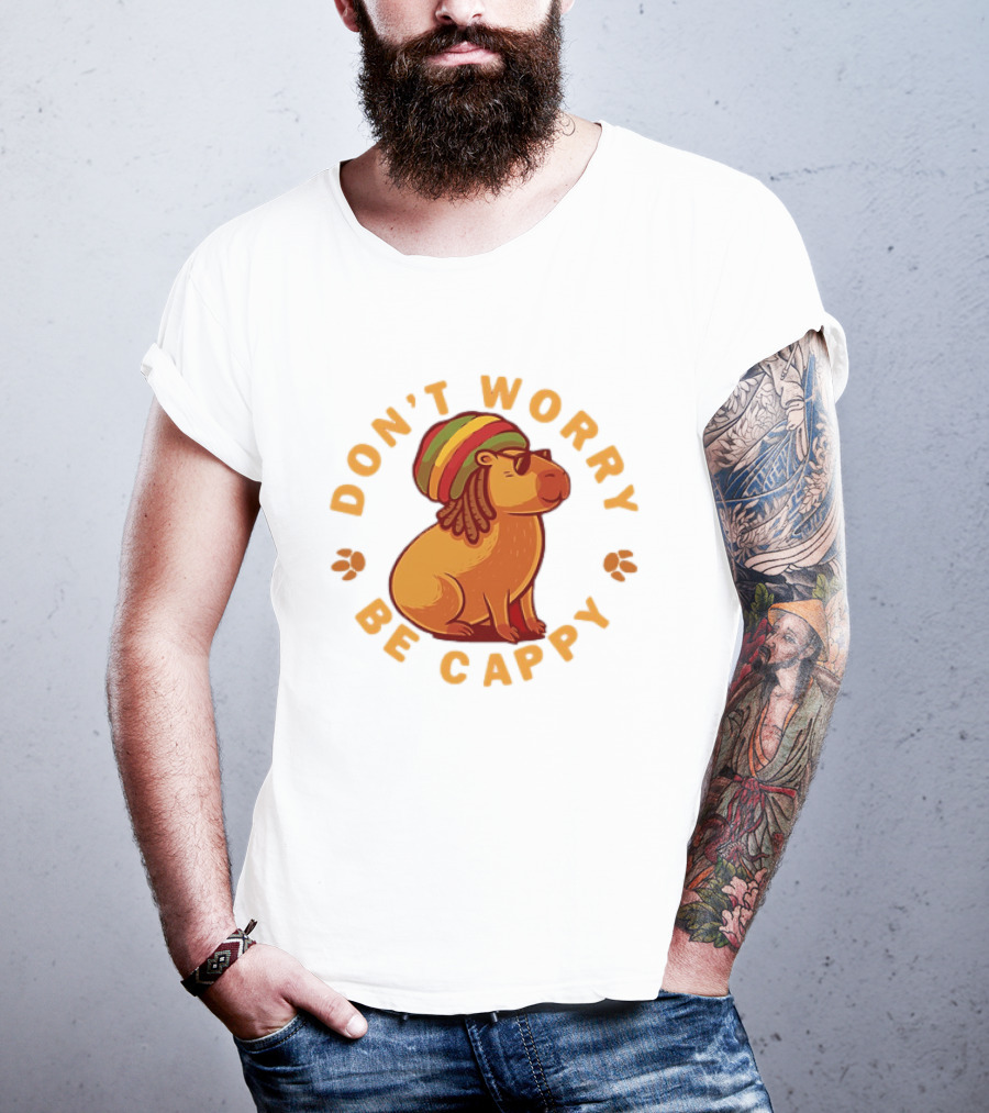 Don't Worry Be Cappy Reggae Rasta Capybara T-Shirt