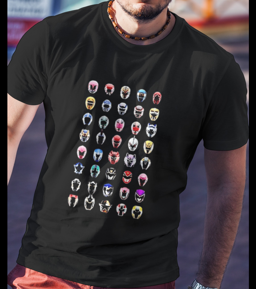 Power Rangers Helmet Compilation Super Sentai Collection T-Shirt