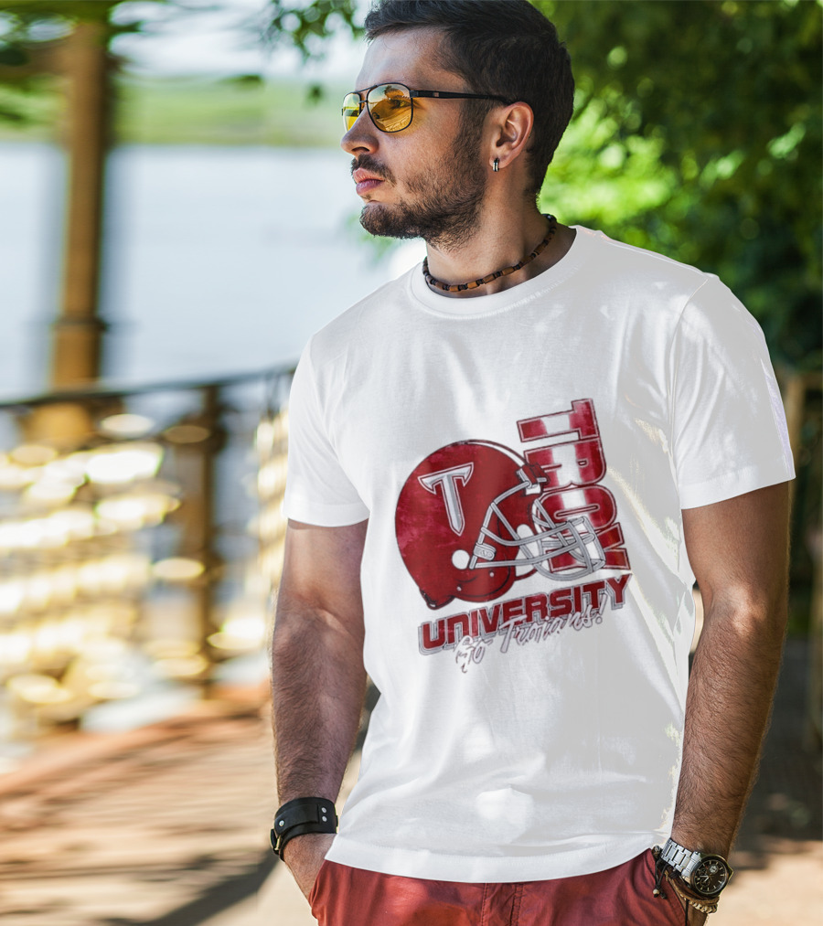 Troy Trojans University Go Trojans Football Helmet T T-Shirt