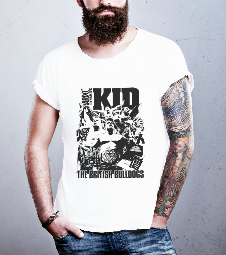 Dynamite Kid The British Bulldogs WWE Wrestling Cult T-Shirt